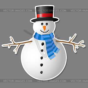 Snowman on grey background.  - royalty-free vector image