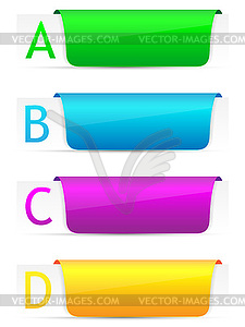 Set of colorful options banner template - vector image