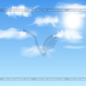 Blue sky with clouds.  - color vector clipart