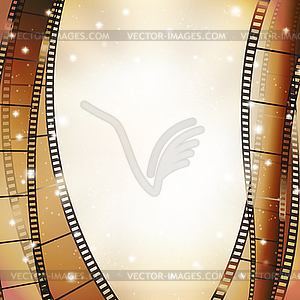 Cinema background with retro filmstrip and stars - royalty-free vector clipart