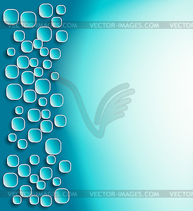 Aqua abstract background with rounded squares - vector image
