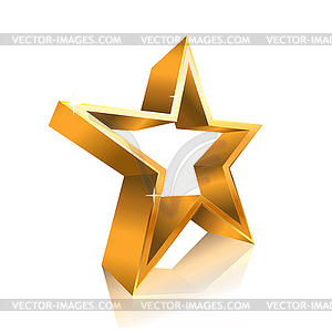 Звезда контур сделан из золота - векторная иллюстрация