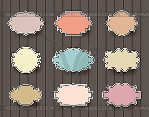 Vintage simple frames set - vector image