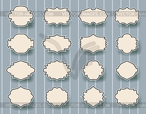 Set of vintage frames on retro background - vector clip art