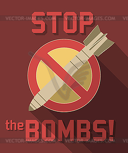 Stop bombs symbol - vector clip art