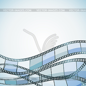 Blue background with color filmstrip - vector clipart