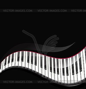 Великие клавиши пианино волнистый фон - векторный клипарт / векторное изображение