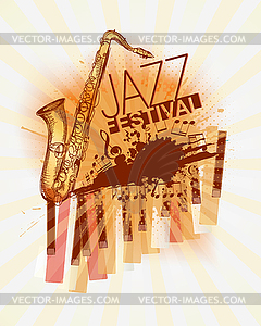 Jazz music festival background template - vector clipart