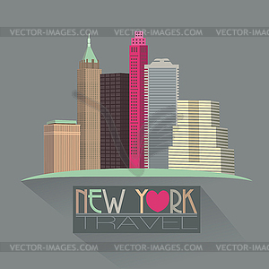 New york skyline travel symbol - vector image