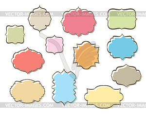 Set of retro frames various colors - vector clipart / vector image