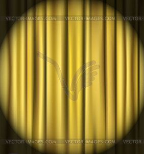 Golden curtain theater background - stock vector clipart