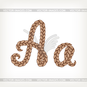 Braids hair font - vector image