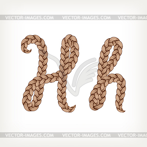 Braids hair font - vector image