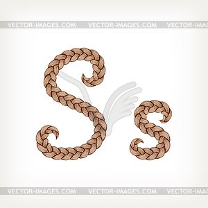 Braids hair font - vector image