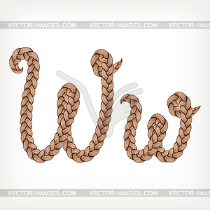 Braids hair font - vector clipart