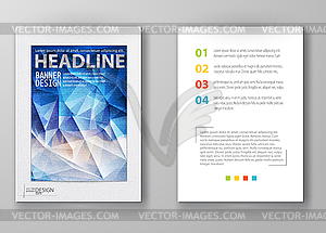 Brochure with Multicolored Polygonal Mosaic - vector clipart