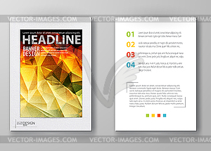 Brochure with Multicolored Polygonal Mosaic - vector clip art