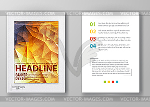Brochure with Multicolored Polygonal Mosaic - vector image