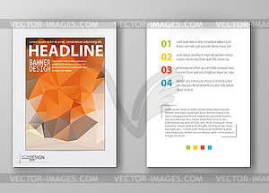 Brochure with Multicolored Polygonal Mosaic - vector image