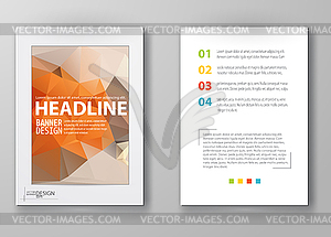 Brochure with Multicolored Polygonal Mosaic - vector image