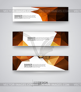 Set of Banners with Multicolored Polygonal Mosaic - vector clipart