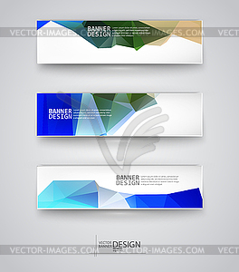 Set of Banners with Multicolored Polygonal Mosaic - royalty-free vector image