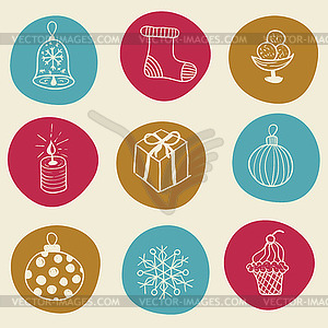 Christmas doodle designg elements - vector image