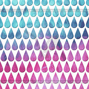 Seamless Pattern with Rain Drops on watercolor - vector image