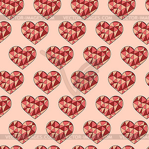 Seamless Pattern with Hearts - vector clipart