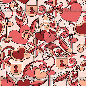 Seamless Valentine`s pattern - vector image