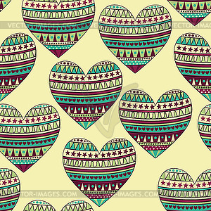 Seamless Pattern with Hearts - vector image