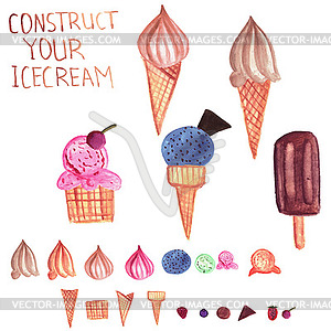 Ice Cream Constructor - vector clip art