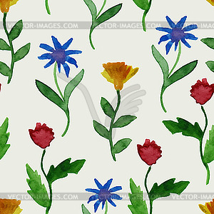 Watercolor Summer Seamless Pattern - vector clipart