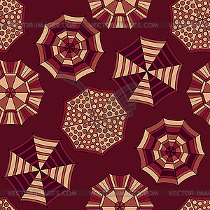 Seamless Pattern with Umbrellas - color vector clipart