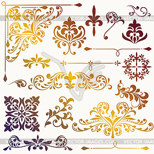 Vintage floral design elements - vector EPS clipart