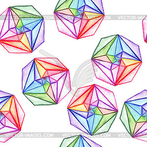 Watercolor Seamless Geometric Pattern - vector image