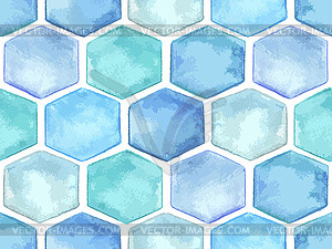 Seamless Pattern with Blue Hexagons - royalty-free vector image