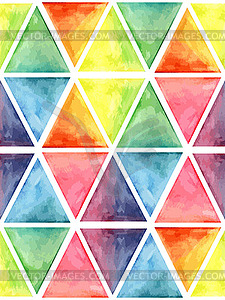 Watercolor Geometric Seamless Pattern with Hexagons - vector clipart