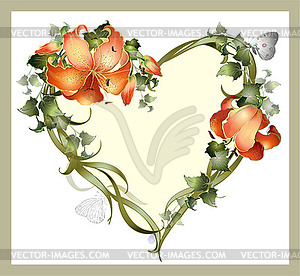 Decorative heart. valentines day greeting card. Vint - vector image