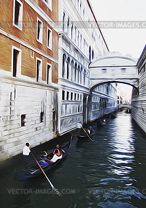 Venetian canal. Italy - vector image