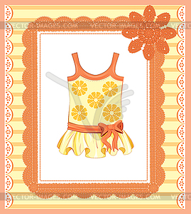 Background with dress for baby girl - vector image