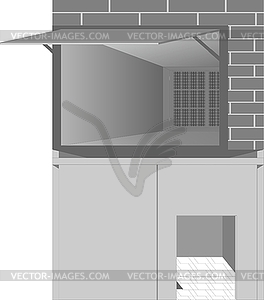 Garage with the doors open  - vector clipart