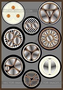 Cable cross sectional  - vector clipart