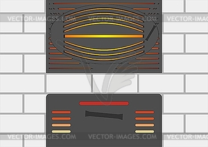 Doors on the stove  - vector image