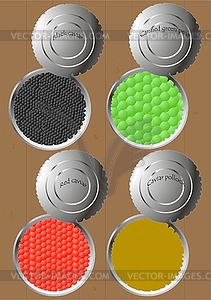 Cans of different products  - vector clip art