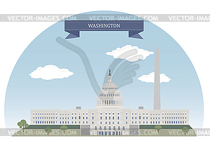 Вашингтон, США - векторное изображение