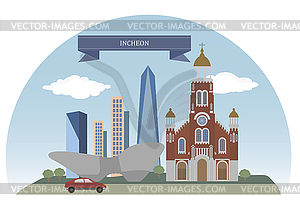 Incheon, Korea - vector image