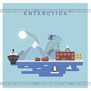 Антарктический пейзаж - изображение в векторе / векторный клипарт