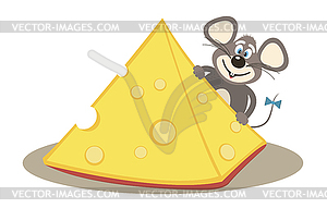 Mouse and cheese - vector clipart