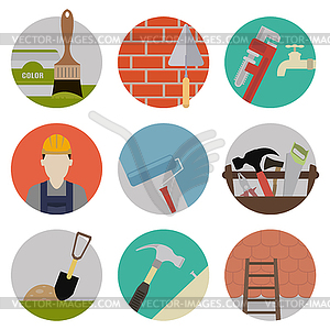 Repire flat icons - vector clip art